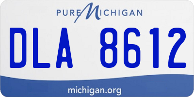 MI license plate DLA8612