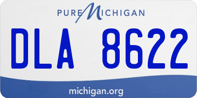 MI license plate DLA8622