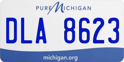MI license plate DLA8623