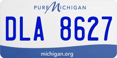 MI license plate DLA8627