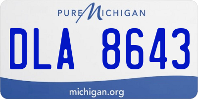 MI license plate DLA8643