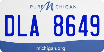 MI license plate DLA8649