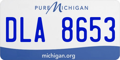 MI license plate DLA8653