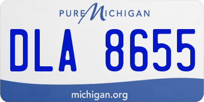 MI license plate DLA8655