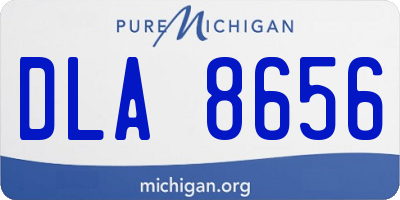 MI license plate DLA8656
