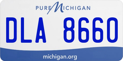 MI license plate DLA8660