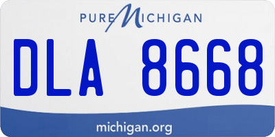 MI license plate DLA8668