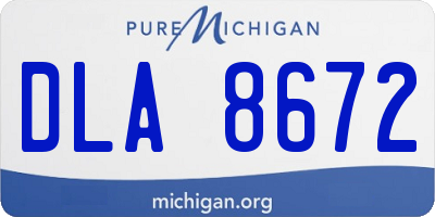 MI license plate DLA8672