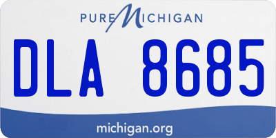MI license plate DLA8685