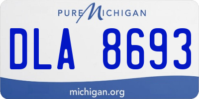 MI license plate DLA8693