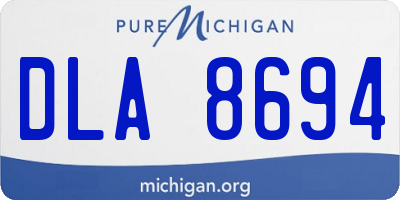 MI license plate DLA8694