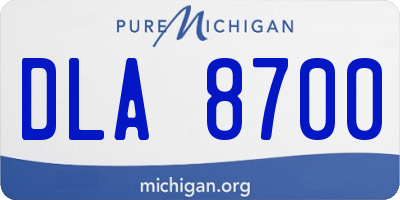 MI license plate DLA8700