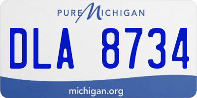 MI license plate DLA8734
