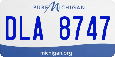MI license plate DLA8747