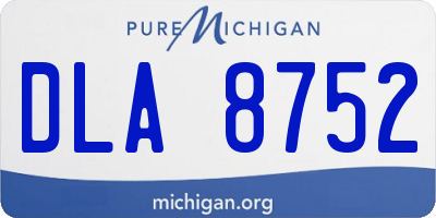 MI license plate DLA8752