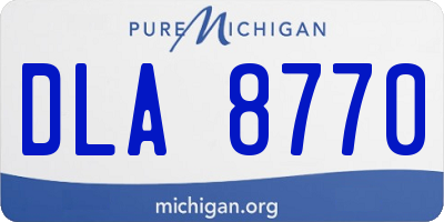 MI license plate DLA8770