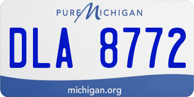 MI license plate DLA8772