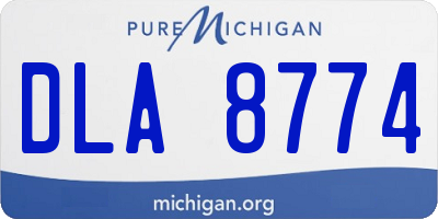 MI license plate DLA8774