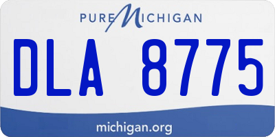 MI license plate DLA8775