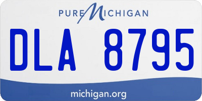 MI license plate DLA8795