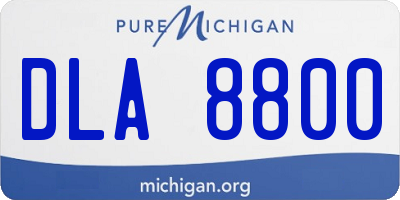 MI license plate DLA8800