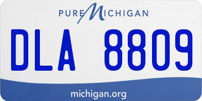 MI license plate DLA8809