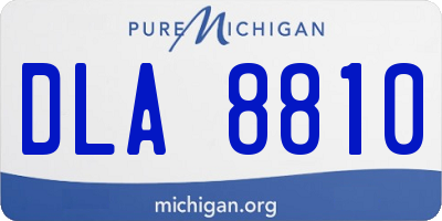 MI license plate DLA8810