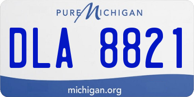 MI license plate DLA8821
