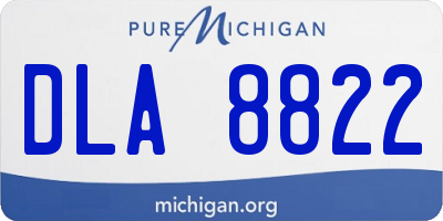 MI license plate DLA8822