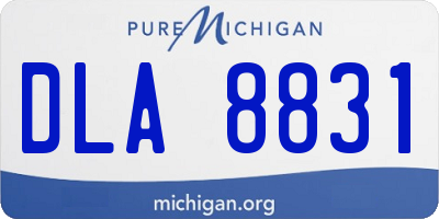 MI license plate DLA8831