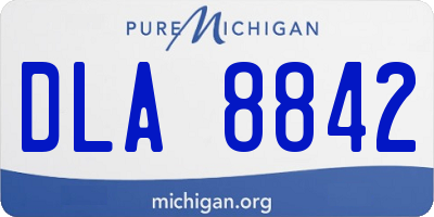 MI license plate DLA8842