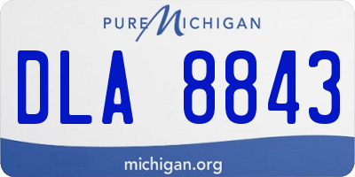 MI license plate DLA8843