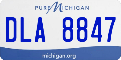 MI license plate DLA8847