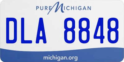 MI license plate DLA8848