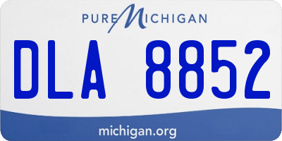MI license plate DLA8852