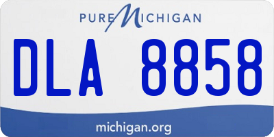 MI license plate DLA8858