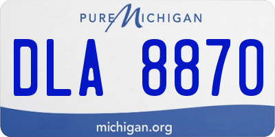 MI license plate DLA8870