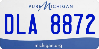 MI license plate DLA8872