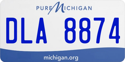 MI license plate DLA8874