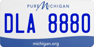 MI license plate DLA8880