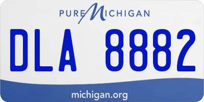 MI license plate DLA8882