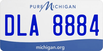 MI license plate DLA8884