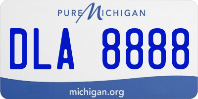 MI license plate DLA8888