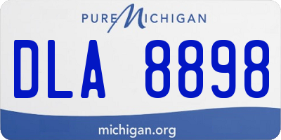 MI license plate DLA8898