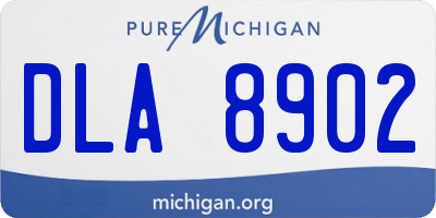MI license plate DLA8902