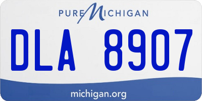 MI license plate DLA8907