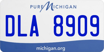 MI license plate DLA8909