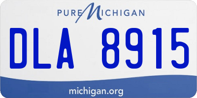 MI license plate DLA8915