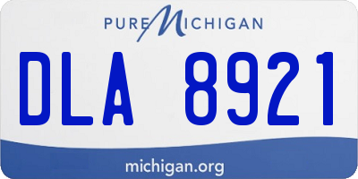 MI license plate DLA8921