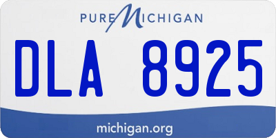 MI license plate DLA8925